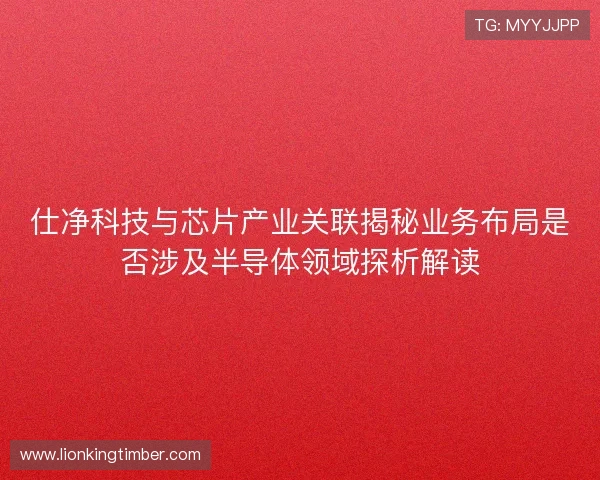 仕净科技与芯片产业关联揭秘业务布局是否涉及半导体领域探析解读